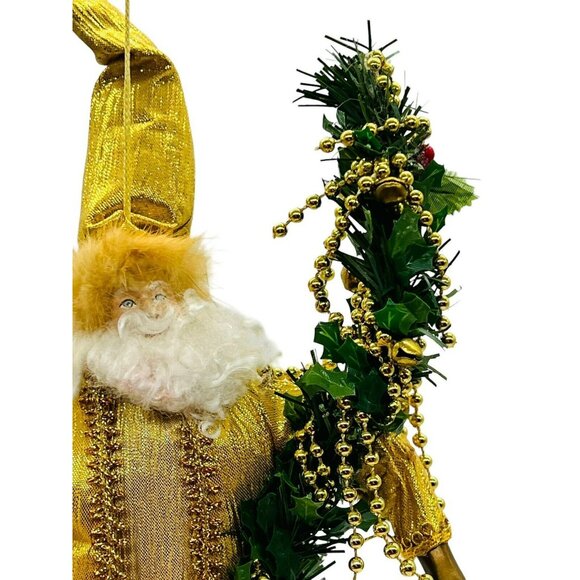 Christmas Elf Fairy Tale Ornament Decoration Gold Fringe Gift 12 inch - Picture 4 of 8